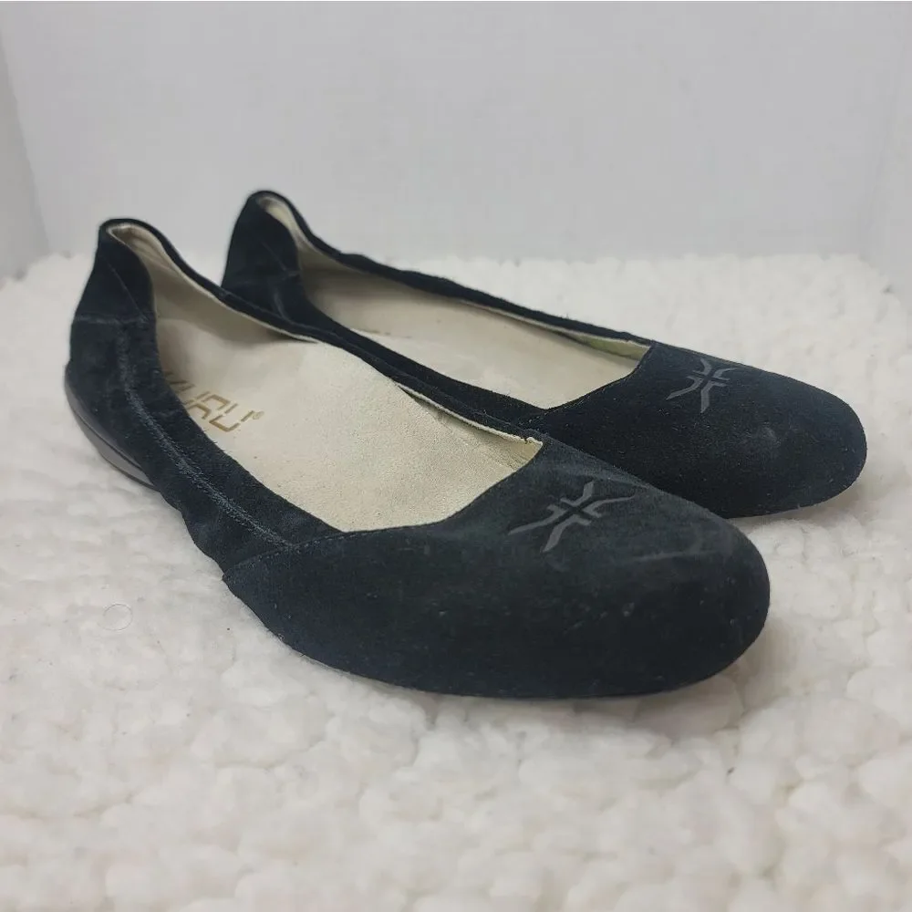 Kuru Vienna Womens Orthopedic Ballet Flats  Size 8.5 Black Suede Slip-On Shoes